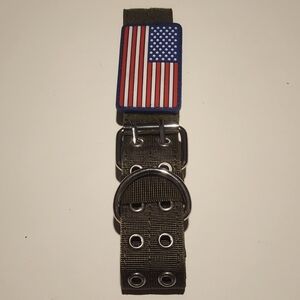 Tactical‎ Dog Collar Large Heavy Duty Metal Military Style K9 Green Durable Bx16